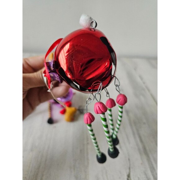 Reindeer bell jingle ornament vintage set deer Xmas tree - Picture 10 of 10